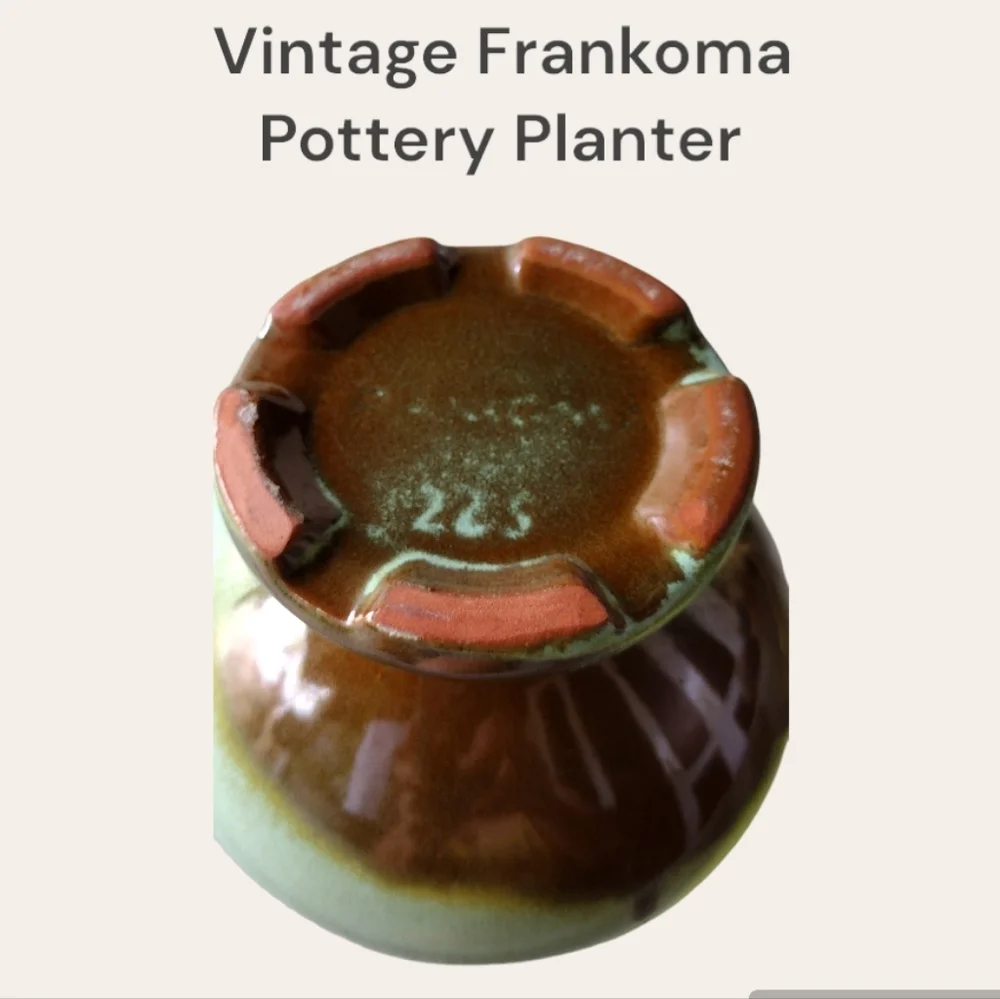 Vintage Frankoma Pottery Prairie Green #225 Planter